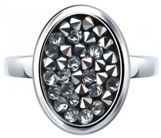 Кольцо из серебра с кристальной тканью