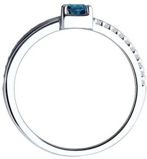 Кольцо из серебра с лондон топазом и фианитами