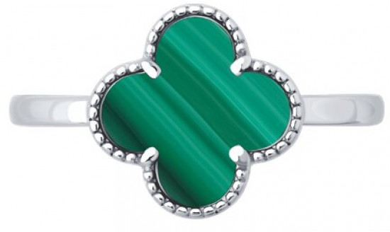 Кольцо из серебра с малахитом