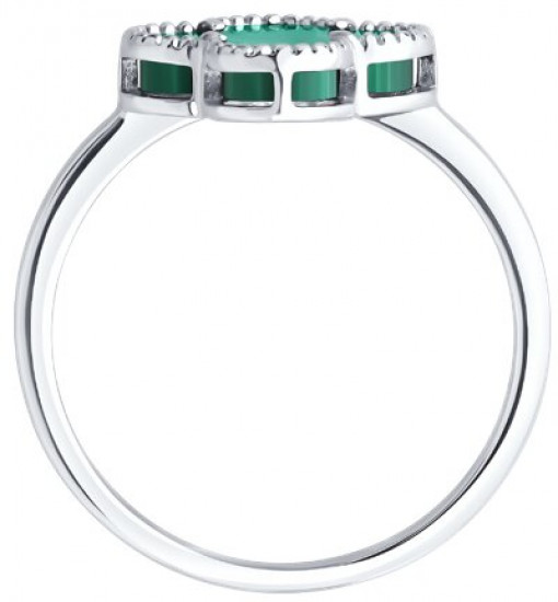 Кольцо из серебра с малахитом