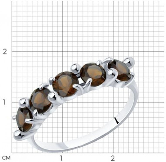 Кольцо из серебра с раухтопазами