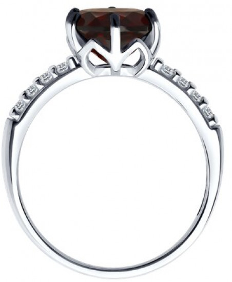 Кольцо из серебра с ситаллом и фианитами