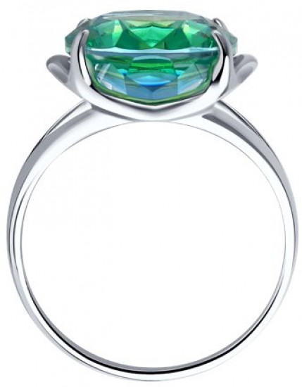 Кольцо из серебра с ситалом синтетическим