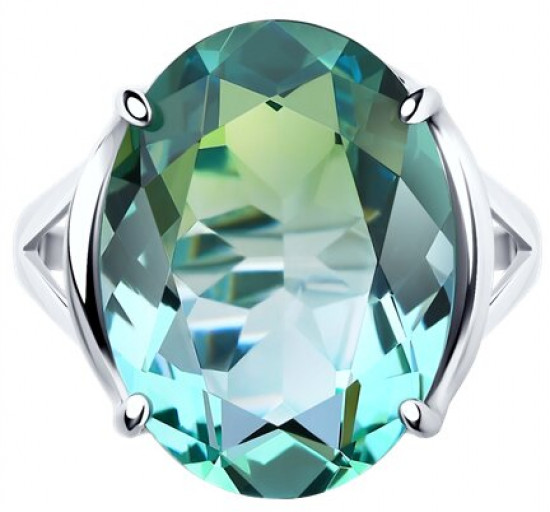 Кольцо из серебра с ситалом синтетическим