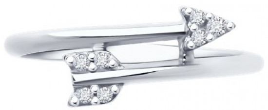 Кольцо из серебра с фианитами