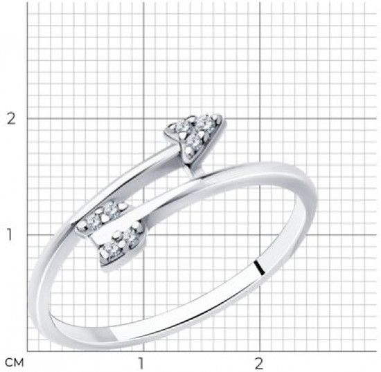 Кольцо из серебра с фианитами