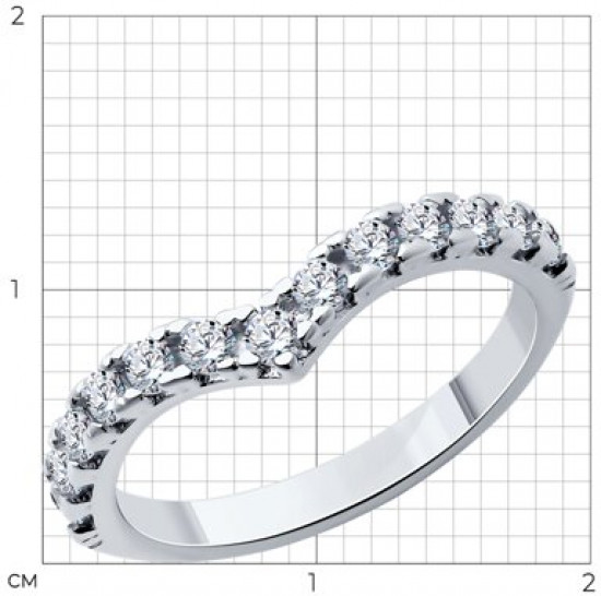 Кольцо из серебра с фианитами