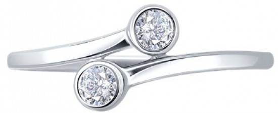 Кольцо из серебра с фианитами