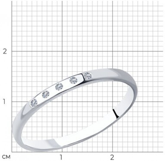 Кольцо из серебра с фианитами
