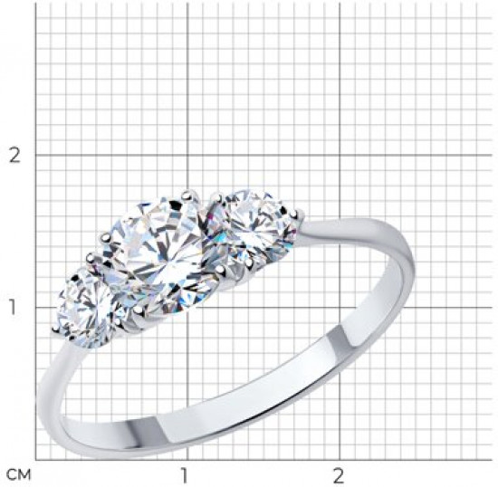 Кольцо из серебра с фианитами