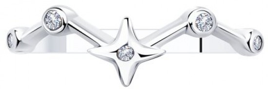 Кольцо из серебра с фианитами