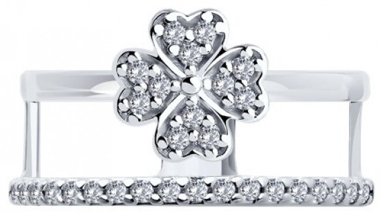 Кольцо из серебра с фианитами