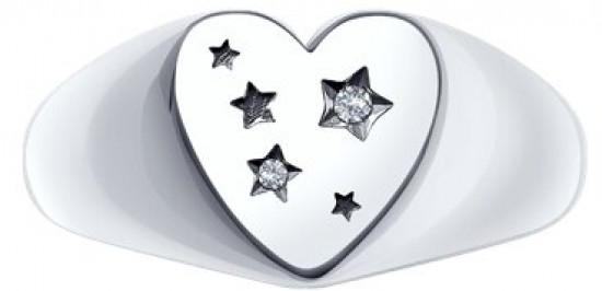 Кольцо из серебра с фианитами