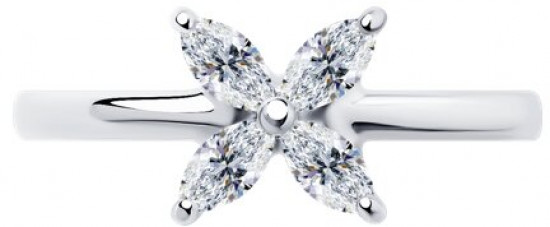 Кольцо из серебра с фианитами