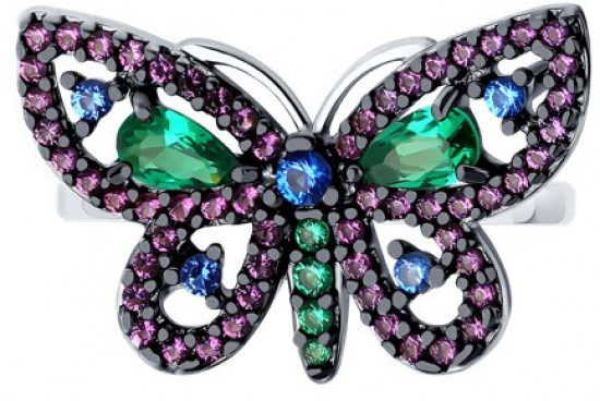 Кольцо из серебра с фианитами