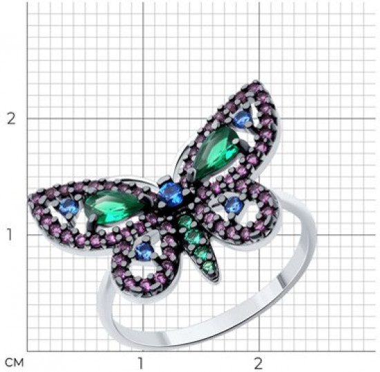 Кольцо из серебра с фианитами