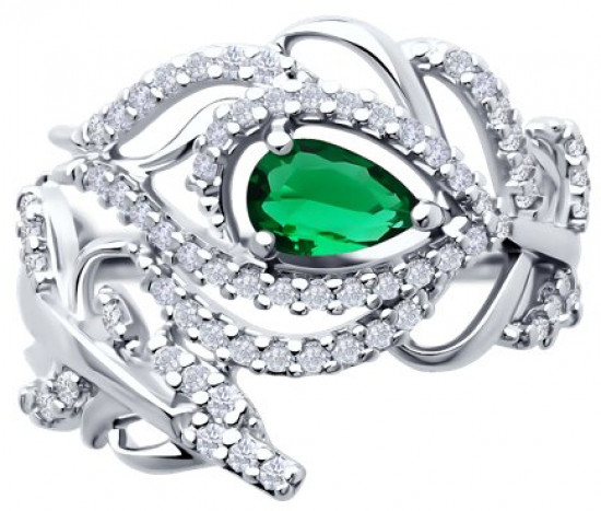 Кольцо из серебра с фианитами