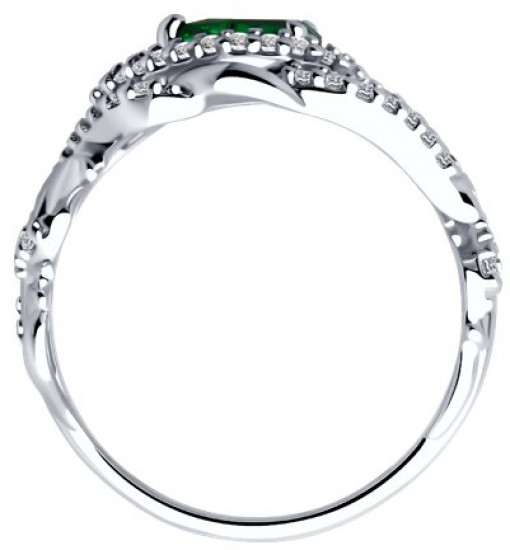 Кольцо из серебра с фианитами