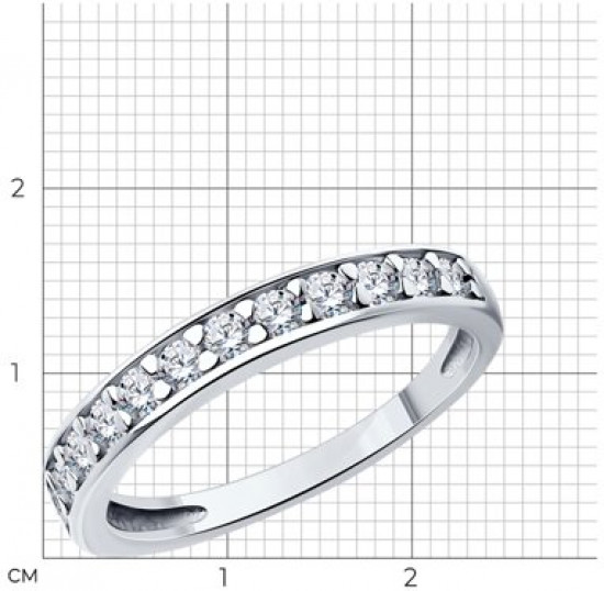 Кольцо из серебра с фианитами