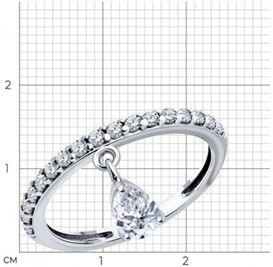 Кольцо из серебра с фианитами