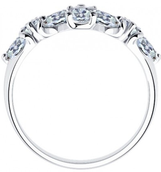 Кольцо из серебра с фианитами