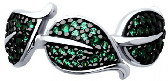 Кольцо из серебра с фианитами