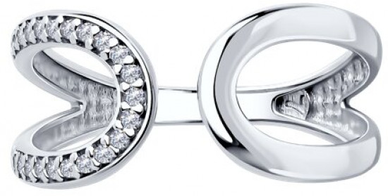 Кольцо из серебра с фианитами