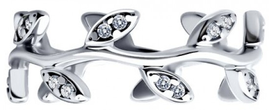 Кольцо из серебра с фианитами