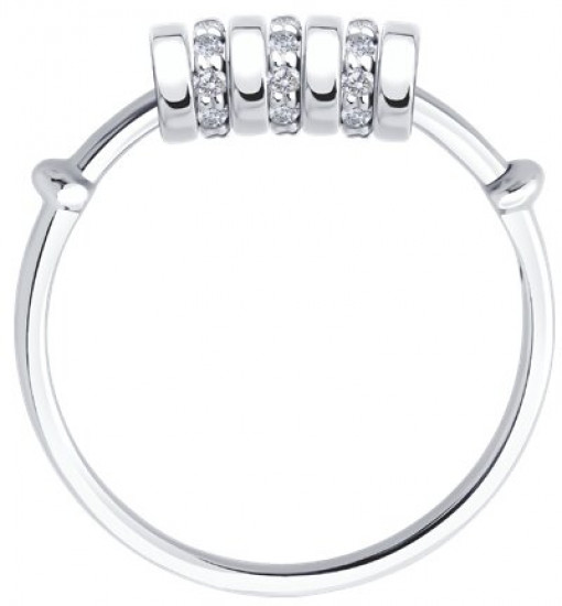 Кольцо из серебра с фианитами