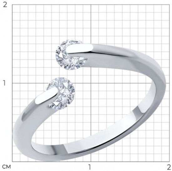 Кольцо из серебра с фианитами