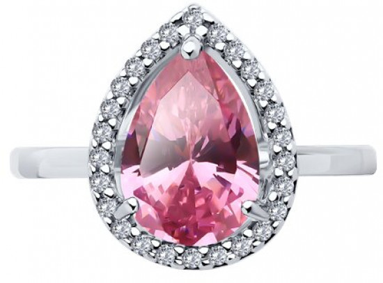 Кольцо из серебра с фианитами