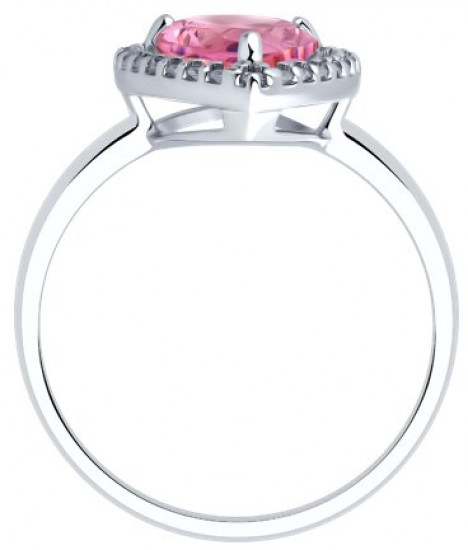 Кольцо из серебра с фианитами