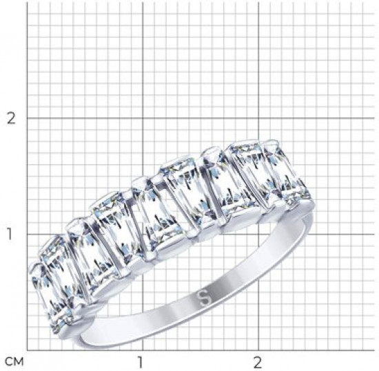 Кольцо из серебра с фианитами