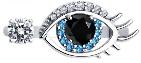 Кольцо из серебра с фианитами