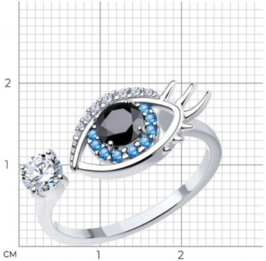 Кольцо из серебра с фианитами