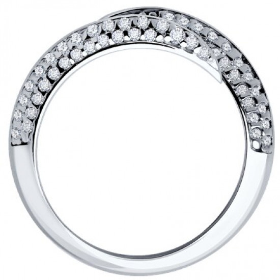 Кольцо из серебра с фианитами