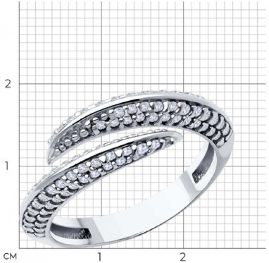 Кольцо из серебра с фианитами