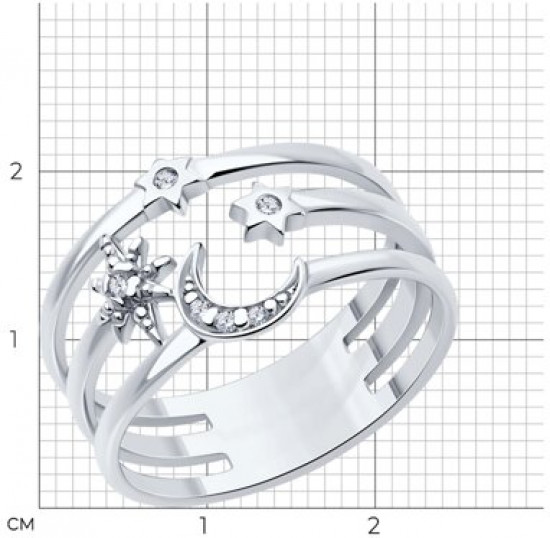 Кольцо из серебра с фианитами
