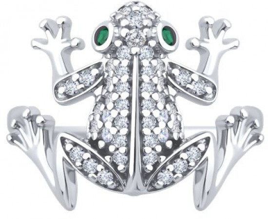 Кольцо из серебра с фианитами