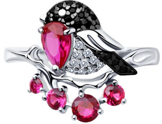 Кольцо из серебра с фианитами