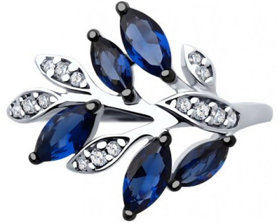 Кольцо из серебра с фианитами