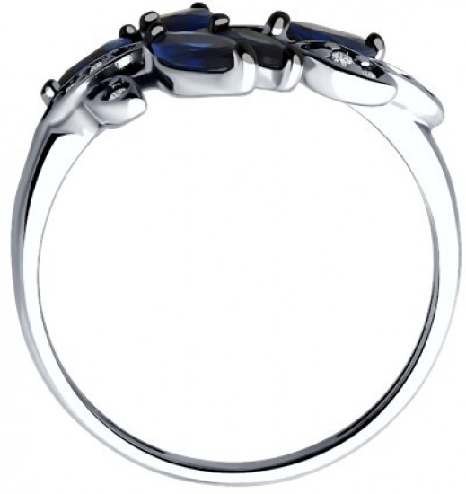 Кольцо из серебра с фианитами