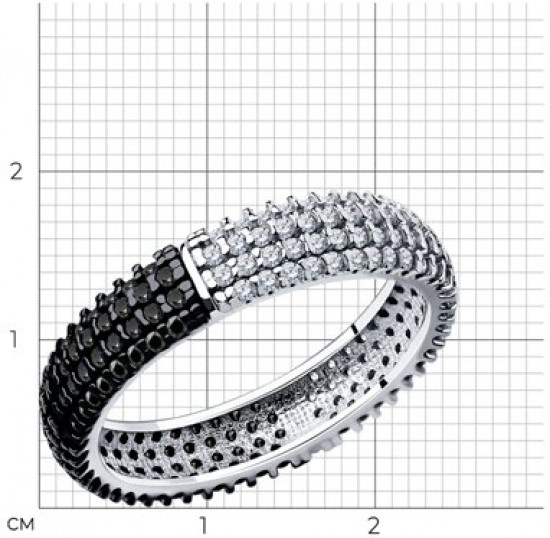 Кольцо из серебра с фианитами