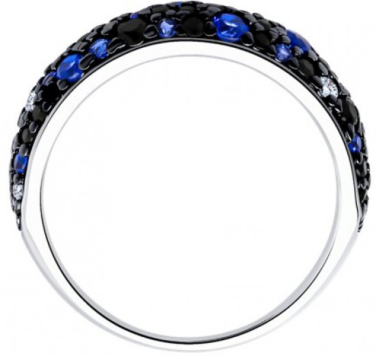 Кольцо из серебра с фианитами