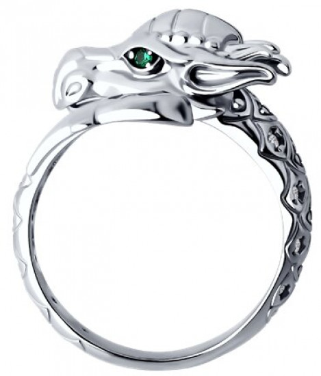 Кольцо из серебра с фианитами