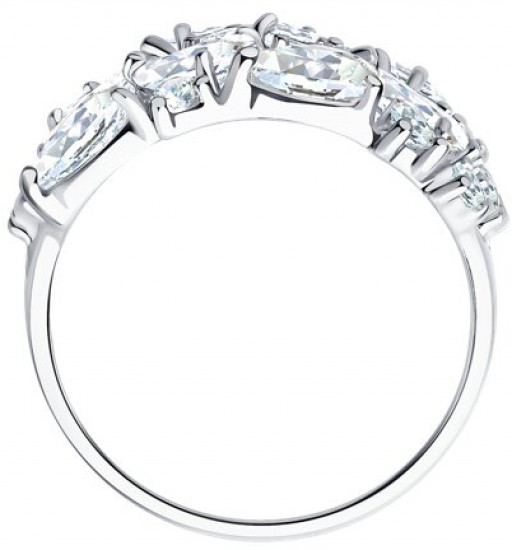 Кольцо из серебра с фианитами