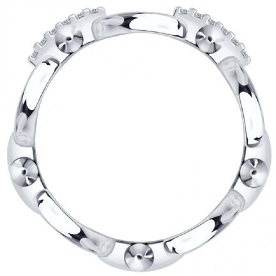 Кольцо из серебра с фианитами