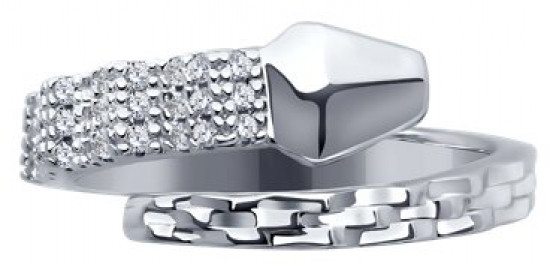 Кольцо из серебра с фианитами