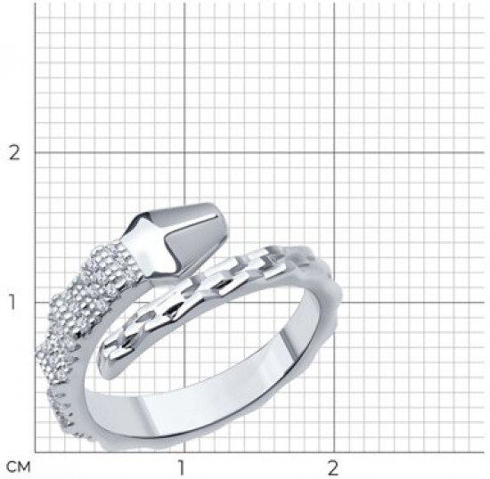 Кольцо из серебра с фианитами