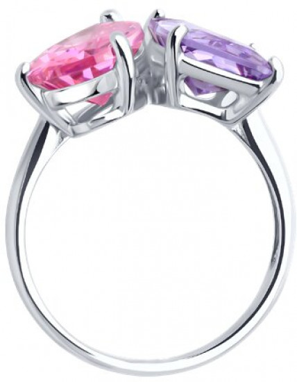 Кольцо из серебра с фианитами